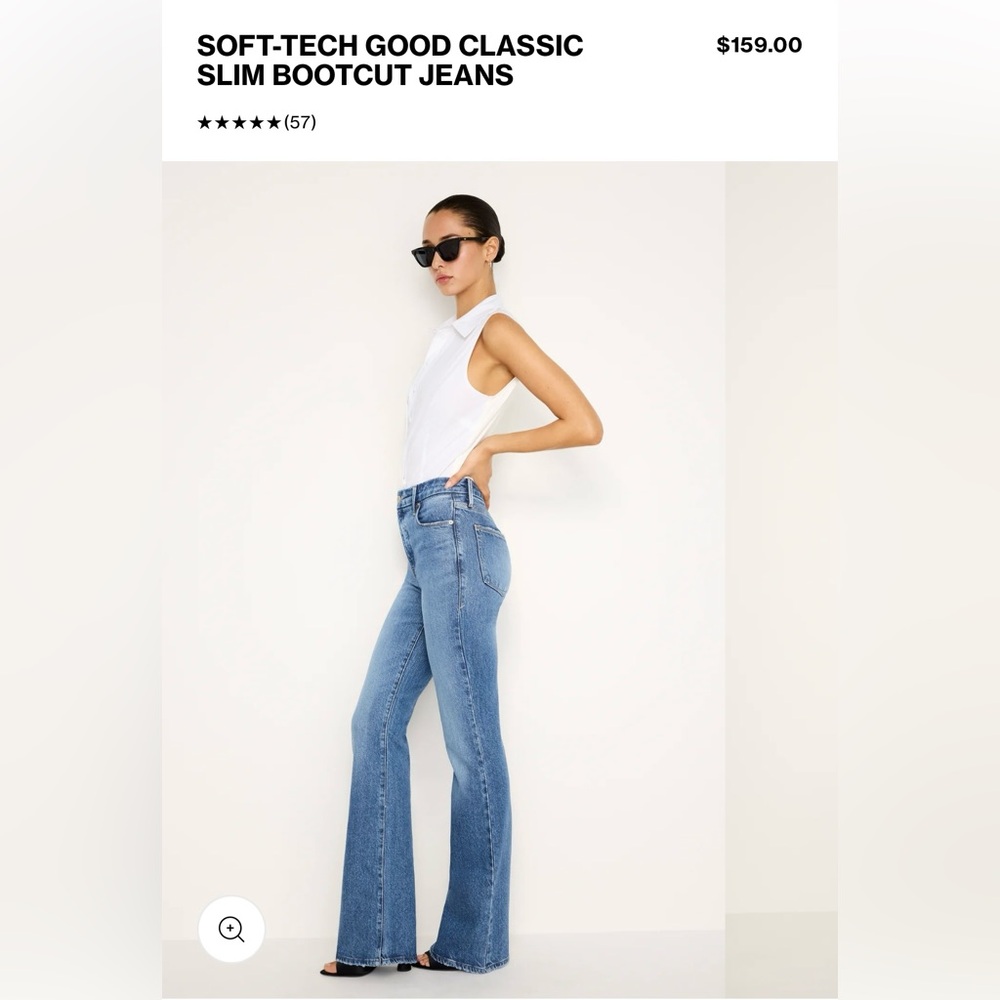 GOOD AMERICAN SOFT-TECH GOOD CLASSIC SLIM BOOTCUT JEANS